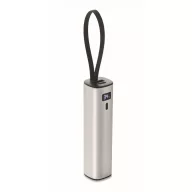   Powerbank Everestus, 2610E18002, 5000 mAh, 20 W, USB-A, USB-C, 2.8x2.8x18.5 cm, Aluminiu, Argintiu mat
