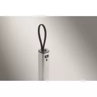   Powerbank Everestus, 2610E18002, 5000 mAh, 20 W, USB-A, USB-C, 2.8x2.8x18.5 cm, Aluminiu, Argintiu mat