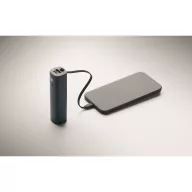   Powerbank Everestus, 2610E18001, 5000 mAh, 20 W, USB-A, USB-C, 2.8x2.8x18.5 cm, Aluminiu, Albastru marin francez