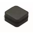 Cutie de bijuterii de calatorie, Everestus, 2610E18532, 9.7x9.7x4.7 cm, Poliuretan, Negru
