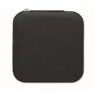 Cutie de bijuterii de calatorie, Everestus, 2610E18532, 9.7x9.7x4.7 cm, Poliuretan, Negru