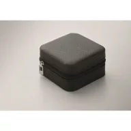   Cutie de bijuterii de calatorie, Everestus, 2610E18532, 9.7x9.7x4.7 cm, Poliuretan, Negru