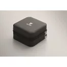 Cutie de bijuterii de calatorie, Everestus, 2610E18532, 9.7x9.7x4.7 cm, Poliuretan, Negru
