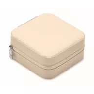   Cutie de bijuterii de calatorie, Everestus, 2610E18531, 9.7x9.7x4.7 cm, Poliuretan, Bej