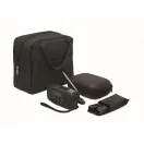 Kit mini trusa prim ajutor, unealta multifunctionala si radio de urgenta, Everestus, 2610E19392, 23x12x20 cm, Poliester, Negru