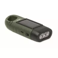   Lanterna solara cu dinam, Everestus, 2610E18563, 13.5x5x3 cm, ABS, Verde inchis