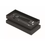   Set cadou pix, breloc si cablu de incarcare 2-in-1, Everestus, 2610E18942, 21.5x10x3 cm, ABS, Negru