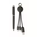 Set cadou pix, breloc si cablu de incarcare 2-in-1, Everestus, 2610E18942, 21.5x10x3 cm, ABS, Negru