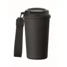 Cana de voiaj, Everestus, 2610E18505, 400 ml, Ø8.6x16 cm, Otel inoxidabil, Negru