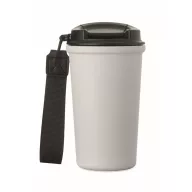   Cana de voiaj, Everestus, 2610E18502, 400 ml, Ø8.6x16 cm, Otel inoxidabil, Alb