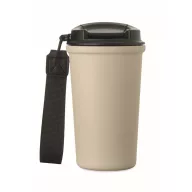   Cana de voiaj, Everestus, 2610E18504, 400 ml, Ø8.6x16 cm, Otel inoxidabil, Bej