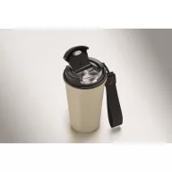   Cana de voiaj, Everestus, 2610E18504, 400 ml, Ø8.6x16 cm, Otel inoxidabil, Bej