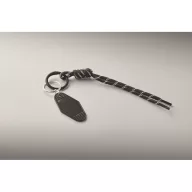   Breloc tag cu snur impletit, Everestus, 2610E18104, 21.5x3.2x1.3 cm, Poliester, Negru