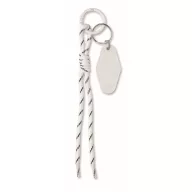   Breloc tag cu snur impletit, Everestus, 2610E18101, 21.5x3.2x1.3 cm, Poliester, Alb