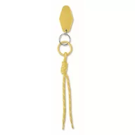   Breloc tag cu snur impletit, Everestus, 2610E18103, 21.5x3.2x1.3 cm, Poliester, Galben