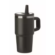   Sticla termos cu perete dublu, Everestus, 2610E19359, 500 ml, Cu pai, 13x17.5 cm, Otel inoxidabil, Negru