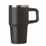   Sticla termos cu perete dublu, Everestus, 2610E19359, 500 ml, Cu pai, 13x17.5 cm, Otel inoxidabil, Negru