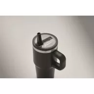   Sticla termos cu perete dublu, Everestus, 2610E19359, 500 ml, Cu pai, 13x17.5 cm, Otel inoxidabil, Negru