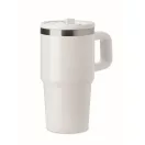 Sticla termos cu perete dublu, Everestus, 2610E19356, 500 ml, Cu pai, 13x17.5 cm, Otel inoxidabil, Alb