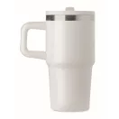 Sticla termos cu perete dublu, Everestus, 2610E19356, 500 ml, Cu pai, 13x17.5 cm, Otel inoxidabil, Alb