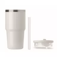   Sticla termos cu perete dublu, Everestus, 2610E19356, 500 ml, Cu pai, 13x17.5 cm, Otel inoxidabil, Alb