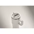 Sticla termos cu perete dublu, Everestus, 2610E19356, 500 ml, Cu pai, 13x17.5 cm, Otel inoxidabil, Alb