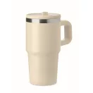 Sticla termos cu perete dublu, Everestus, 2610E19358, 500 ml, Cu pai, 13x17.5 cm, Otel inoxidabil, Bej