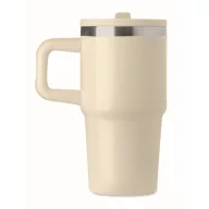   Sticla termos cu perete dublu, Everestus, 2610E19358, 500 ml, Cu pai, 13x17.5 cm, Otel inoxidabil, Bej