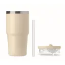 Sticla termos cu perete dublu, Everestus, 2610E19358, 500 ml, Cu pai, 13x17.5 cm, Otel inoxidabil, Bej