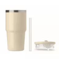   Sticla termos cu perete dublu, Everestus, 2610E19358, 500 ml, Cu pai, 13x17.5 cm, Otel inoxidabil, Bej