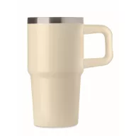   Sticla termos cu perete dublu, Everestus, 2610E19358, 500 ml, Cu pai, 13x17.5 cm, Otel inoxidabil, Bej