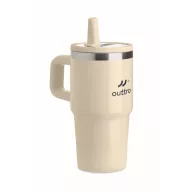   Sticla termos cu perete dublu, Everestus, 2610E19358, 500 ml, Cu pai, 13x17.5 cm, Otel inoxidabil, Bej