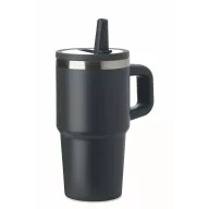   Sticla termos cu perete dublu, Everestus, 2610E19357, 500 ml, Cu pai, 13x17.5 cm, Otel inoxidabil, Albastru marin francez