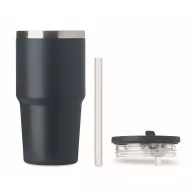   Sticla termos cu perete dublu, Everestus, 2610E19357, 500 ml, Cu pai, 13x17.5 cm, Otel inoxidabil, Albastru marin francez
