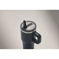   Sticla termos cu perete dublu, Everestus, 2610E19357, 500 ml, Cu pai, 13x17.5 cm, Otel inoxidabil, Albastru marin francez