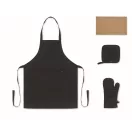 Set pentru bucatarie, Everestus, 2610E18081, Unisex, 20x4.5x34 cm, Bumbac, Negru