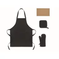   Set pentru bucatarie, Everestus, 2610E18081, Unisex, 20x4.5x34 cm, Bumbac, Negru