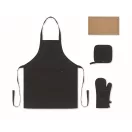 Set pentru bucatarie, Everestus, 2610E18081, Unisex, 20x4.5x34 cm, Bumbac, Negru