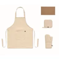   Set pentru bucatarie, Everestus, 2610E18080, Unisex, 20x4.5x34 cm, Bumbac, Bej