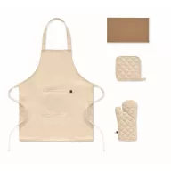   Set pentru bucatarie, Everestus, 2610E18080, Unisex, 20x4.5x34 cm, Bumbac, Bej