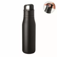   Sticla de apa, Everestus, 2610E18409, 500 ml, Cu maner, Ø7x25.4 cm, Otel inoxidabil, Negru