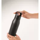 Sticla de apa, Everestus, 2610E18409, 500 ml, Cu maner, Ø7x25.4 cm, Otel inoxidabil, Negru
