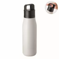   Sticla de apa, Everestus, 2610E18407, 500 ml, Cu maner, Ø7x25.4 cm, Otel inoxidabil, Alb