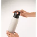 Sticla de apa, Everestus, 2610E18407, 500 ml, Cu maner, Ø7x25.4 cm, Otel inoxidabil, Alb
