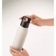   Sticla de apa, Everestus, 2610E18407, 500 ml, Cu maner, Ø7x25.4 cm, Otel inoxidabil, Alb