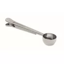 Lingura de cafea cu clema pentru punga, Everestus, 2610E18893, 17.3x3.6x2.2 cm, Otel inoxidabil, Argintiu