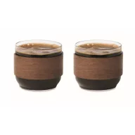   Set 2 cesti de cafea, Everestus, 2610E19418, 120 ml, 6.5x6 cm, Sticla, Natur