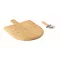 Set tocator si cutit de pizza, Everestus, 2610E19142, Cu maner, 40x30x1.5 cm, Bambus, Natur