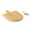 Set tocator si cutit de pizza, Everestus, 2610E19142, Cu maner, 40x30x1.5 cm, Bambus, Natur