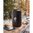 Cana de voiaj, Everestus, 2610E18465, 450 ml, 12x14 cm, Otel inoxidabil, Negru